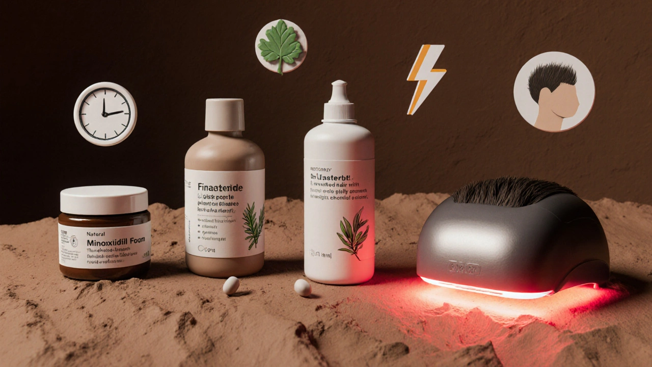 Compare Herbal Hair Loss Cream with Minoxidil, Finasteride, and Laser Therapy