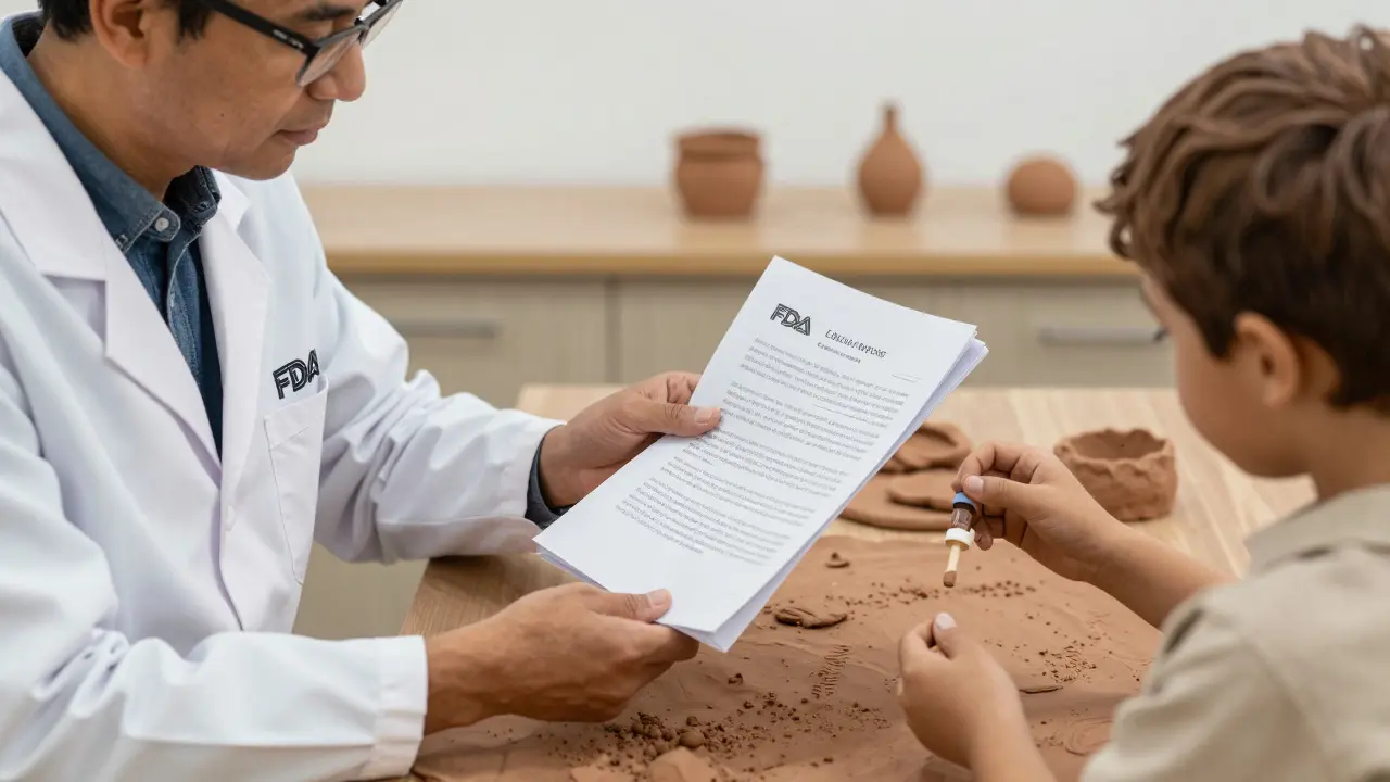 FDA official and scientist in clinical trial with child