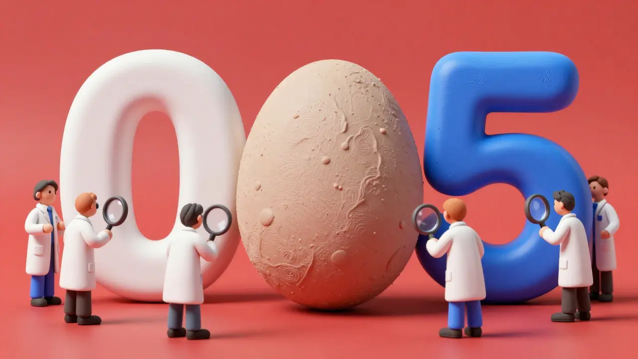 Clay art showing a large decimal point between numbers being inspected with magnifying glasses