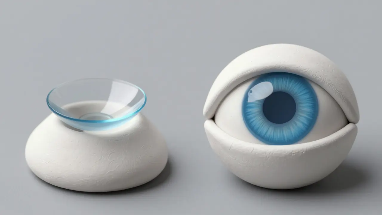 Comparison of RGP and scleral lenses on a clay eye model